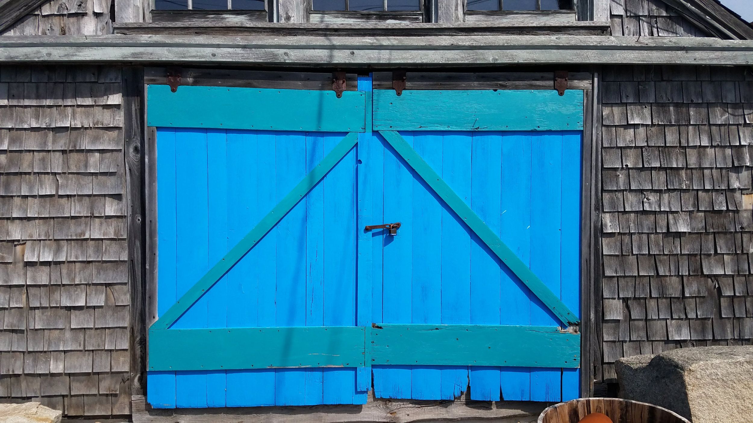 blue doors